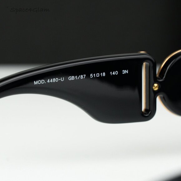 BRAND NEW Versace VE4480U GB1/87 Black Gold Dark Grey Oval Unisex Sunglasses